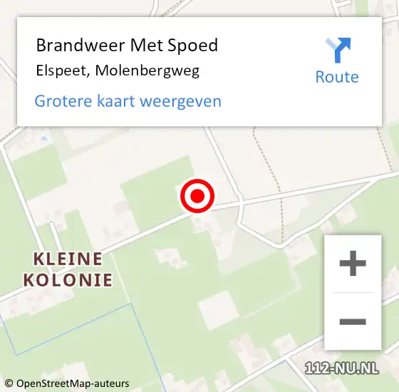 Locatie op kaart van de 112 melding: Brandweer Met Spoed Naar Elspeet, Molenbergweg op 9 juli 2023 20:06