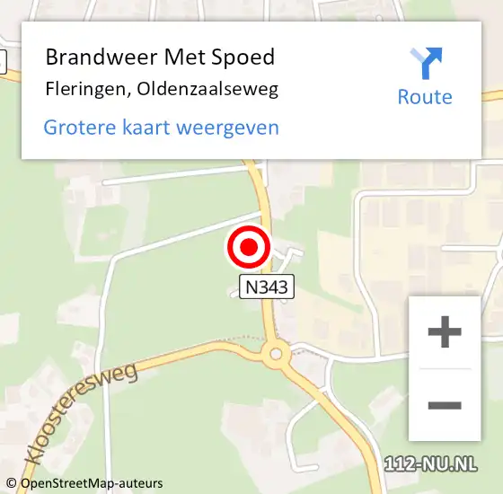 Locatie op kaart van de 112 melding: Brandweer Met Spoed Naar Fleringen, Oldenzaalseweg op 9 juli 2023 22:15