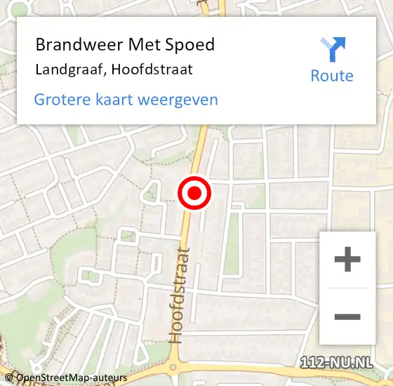 Locatie op kaart van de 112 melding: Brandweer Met Spoed Naar Landgraaf, Hoofdstraat op 10 juli 2023 06:52