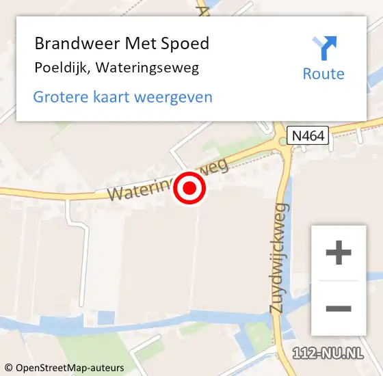 Locatie op kaart van de 112 melding: Brandweer Met Spoed Naar Poeldijk, Wateringseweg op 10 juli 2023 13:12