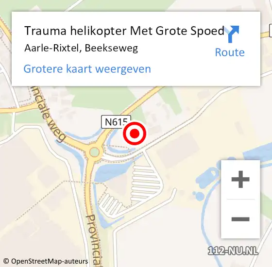 Locatie op kaart van de 112 melding: Trauma helikopter Met Grote Spoed Naar Aarle-Rixtel, Beekseweg op 10 juli 2023 13:33