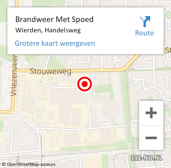 Locatie op kaart van de 112 melding: Brandweer Met Spoed Naar Wierden, Handelsweg op 10 juli 2023 16:09