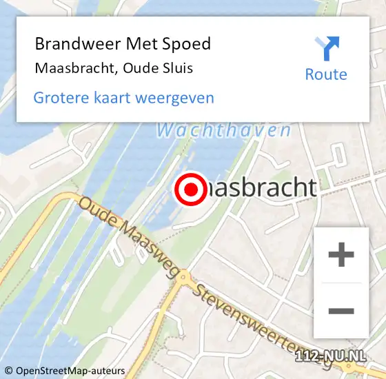 Locatie op kaart van de 112 melding: Brandweer Met Spoed Naar Maasbracht, Oude Sluis op 10 juli 2023 17:25