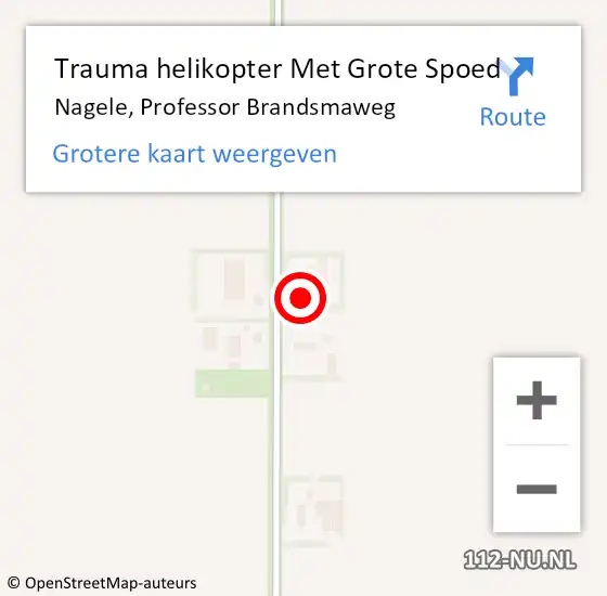 Locatie op kaart van de 112 melding: Trauma helikopter Met Grote Spoed Naar Nagele, Professor Brandsmaweg op 10 juli 2023 18:43