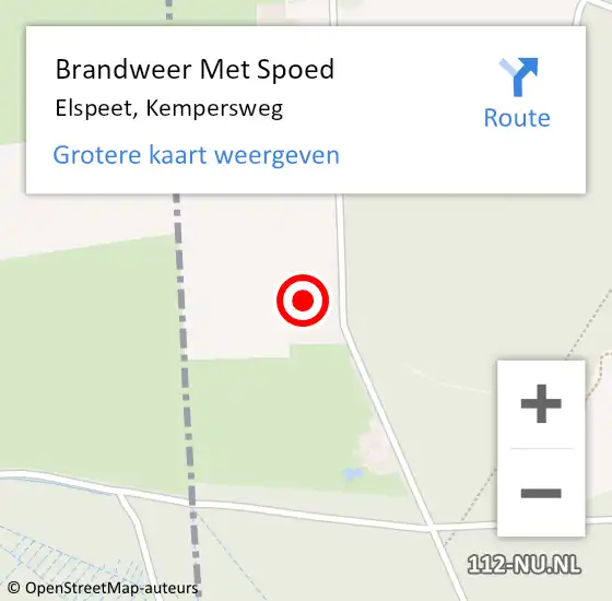 Locatie op kaart van de 112 melding: Brandweer Met Spoed Naar Elspeet, Kempersweg op 10 juli 2023 21:25