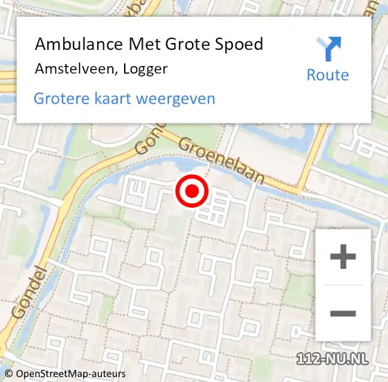 Locatie op kaart van de 112 melding: Ambulance Met Grote Spoed Naar Amstelveen, Logger op 11 juli 2023 05:39