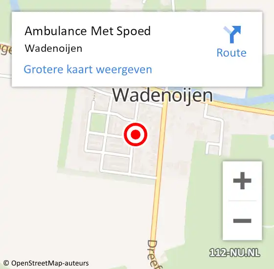 Locatie op kaart van de 112 melding: Ambulance Met Spoed Naar Wadenoijen op 11 juli 2023 09:57