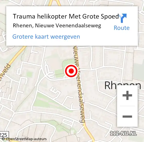 Locatie op kaart van de 112 melding: Trauma helikopter Met Grote Spoed Naar Rhenen, Nieuwe Veenendaalseweg op 11 juli 2023 15:09