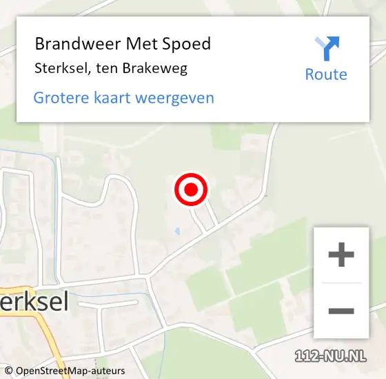 Locatie op kaart van de 112 melding: Brandweer Met Spoed Naar Sterksel, ten Brakeweg op 11 juli 2023 16:07