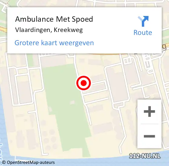 Locatie op kaart van de 112 melding: Ambulance Met Spoed Naar Vlaardingen, Kreekweg op 11 juli 2023 18:18