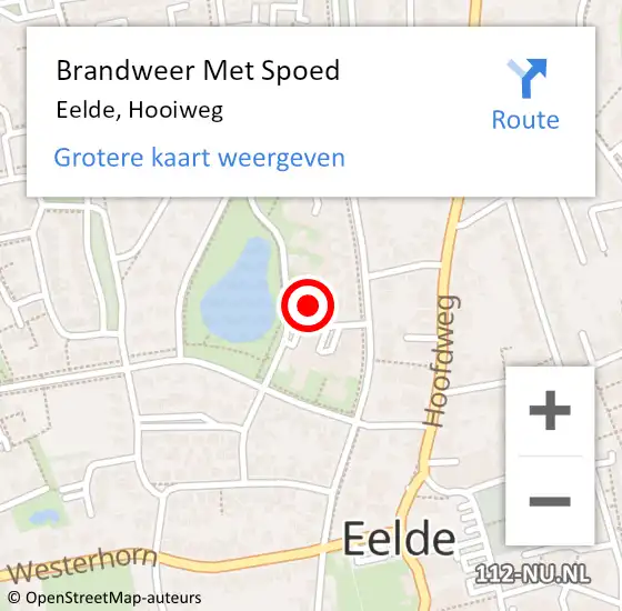Locatie op kaart van de 112 melding: Brandweer Met Spoed Naar Eelde, Hooiweg op 11 juli 2023 23:51