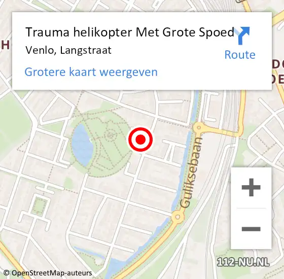 Locatie op kaart van de 112 melding: Trauma helikopter Met Grote Spoed Naar Venlo, Langstraat op 12 juli 2023 02:08