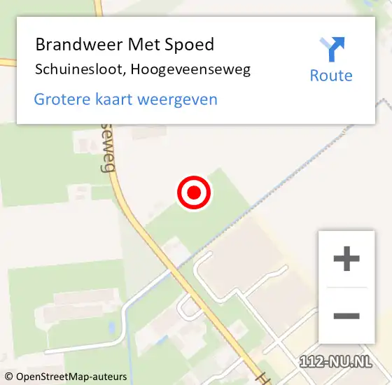 Locatie op kaart van de 112 melding: Brandweer Met Spoed Naar Schuinesloot, Hoogeveenseweg op 12 juli 2023 11:30