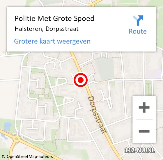 Locatie op kaart van de 112 melding: Politie Met Grote Spoed Naar Halsteren, Dorpsstraat op 12 juli 2023 14:03