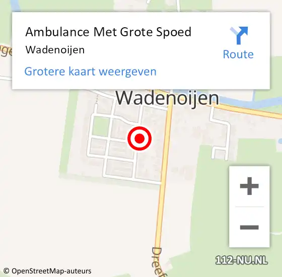 Locatie op kaart van de 112 melding: Ambulance Met Grote Spoed Naar Wadenoijen op 12 juli 2023 16:25