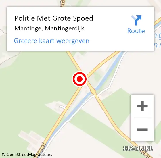 Locatie op kaart van de 112 melding: Politie Met Grote Spoed Naar Mantinge, Mantingerdijk op 12 juli 2023 16:39