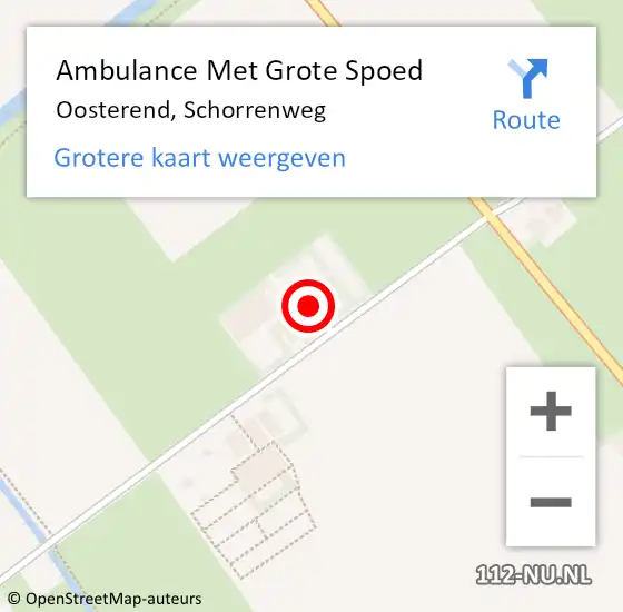 Locatie op kaart van de 112 melding: Ambulance Met Grote Spoed Naar Oosterend, Schorrenweg op 13 juli 2023 00:00