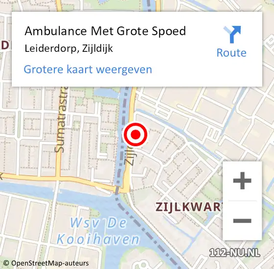 Locatie op kaart van de 112 melding: Ambulance Met Grote Spoed Naar Leiderdorp, Zijldijk op 13 juli 2023 09:59