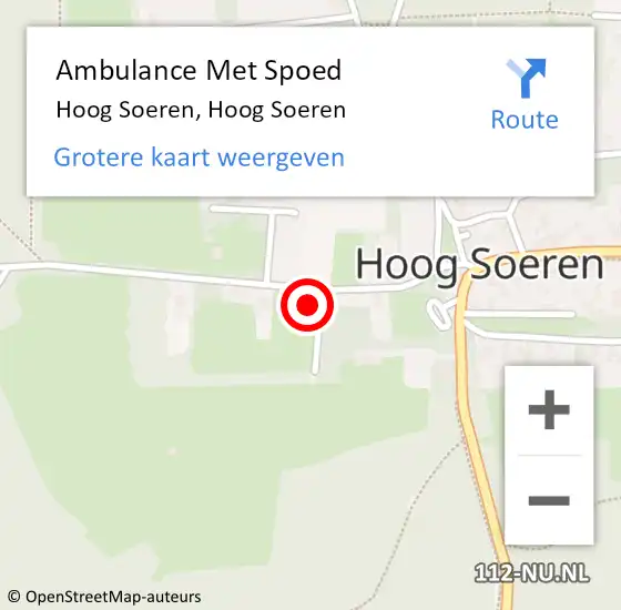 Locatie op kaart van de 112 melding: Ambulance Met Spoed Naar Hoog Soeren, Hoog Soeren op 13 juli 2023 10:42