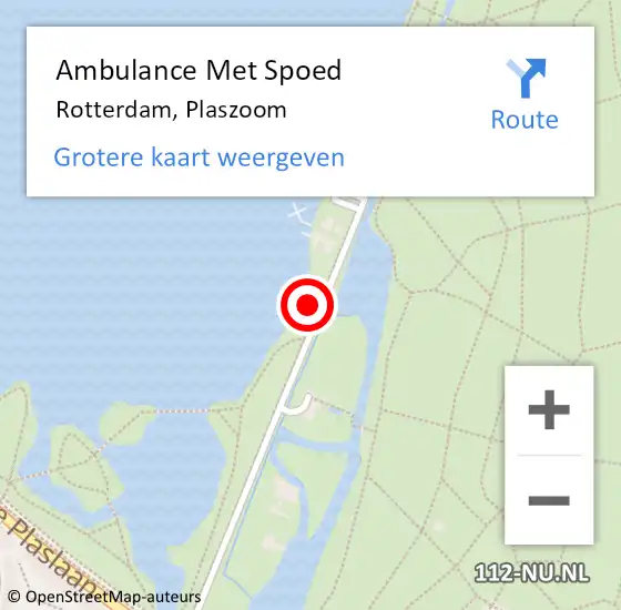 Locatie op kaart van de 112 melding: Ambulance Met Spoed Naar Rotterdam, Plaszoom op 13 juli 2023 11:35