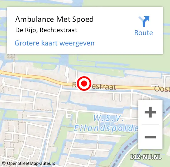 Locatie op kaart van de 112 melding: Ambulance Met Spoed Naar De Rijp, Rechtestraat op 13 juli 2023 12:04