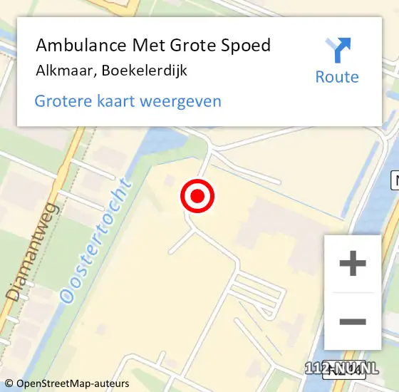 Locatie op kaart van de 112 melding: Ambulance Met Grote Spoed Naar Alkmaar, Boekelerdijk op 13 juli 2023 12:12