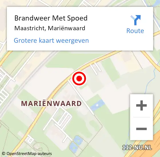 Locatie op kaart van de 112 melding: Brandweer Met Spoed Naar Maastricht, Mariënwaard op 13 juli 2023 13:27