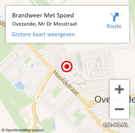 Locatie op kaart van de 112 melding: Brandweer Met Spoed Naar Ovezande, Mr Dr Messtraat op 13 juli 2023 15:12