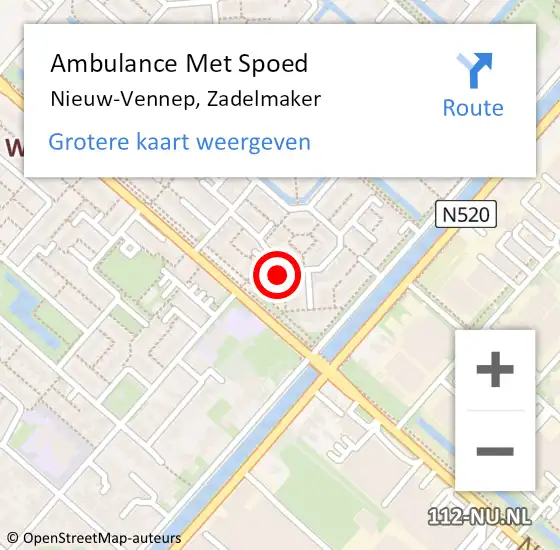 Locatie op kaart van de 112 melding: Ambulance Met Spoed Naar Nieuw-Vennep, Zadelmaker op 13 juli 2023 17:58