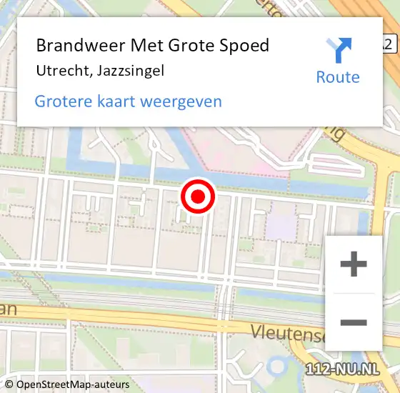 Locatie op kaart van de 112 melding: Brandweer Met Grote Spoed Naar Utrecht, Jazzsingel op 13 juli 2023 18:23