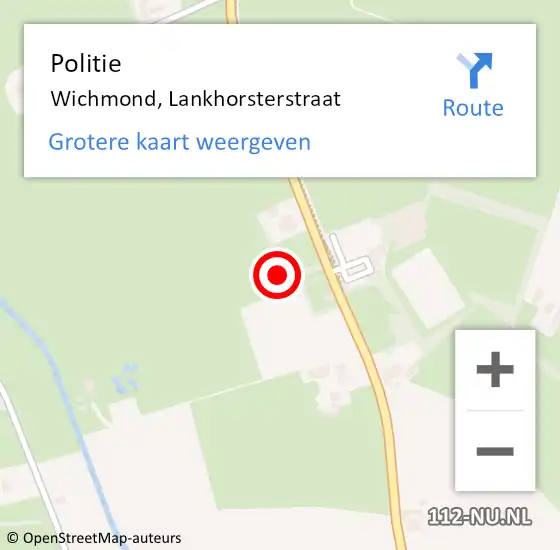 Locatie op kaart van de 112 melding: Politie Wichmond, Lankhorsterstraat op 13 juli 2023 19:11