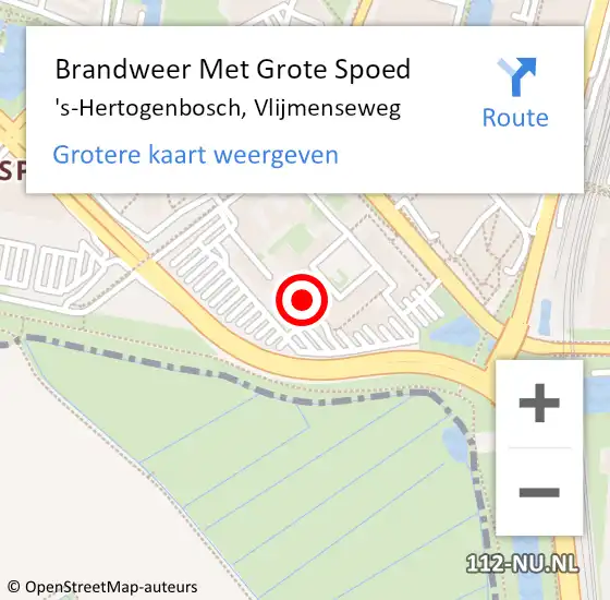 Locatie op kaart van de 112 melding: Brandweer Met Grote Spoed Naar 's-Hertogenbosch, Vlijmenseweg op 13 juli 2023 21:13