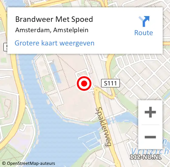 Locatie op kaart van de 112 melding: Brandweer Met Spoed Naar Amsterdam, Amstelplein op 13 juli 2023 22:07