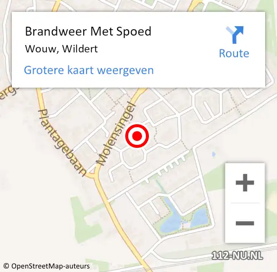 Locatie op kaart van de 112 melding: Brandweer Met Spoed Naar Wouw, Wildert op 14 juli 2023 00:07
