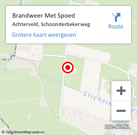 Locatie op kaart van de 112 melding: Brandweer Met Spoed Naar Achterveld, Schoonderbekerweg op 14 juli 2023 09:55