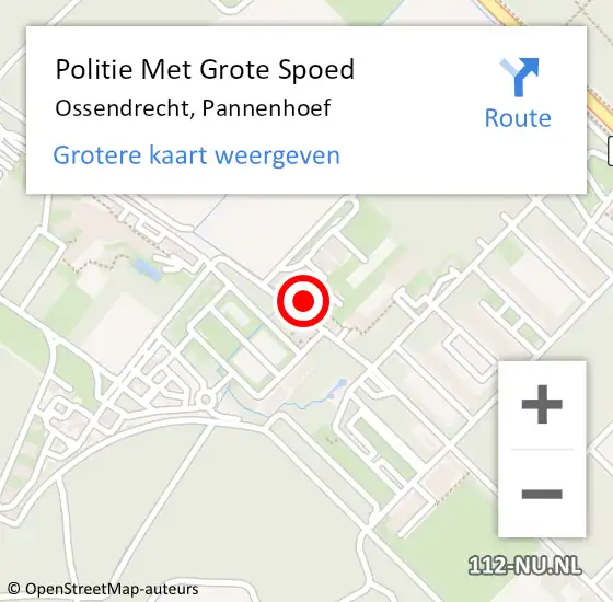 Locatie op kaart van de 112 melding: Politie Met Grote Spoed Naar Ossendrecht, Pannenhoef op 14 juli 2023 12:30
