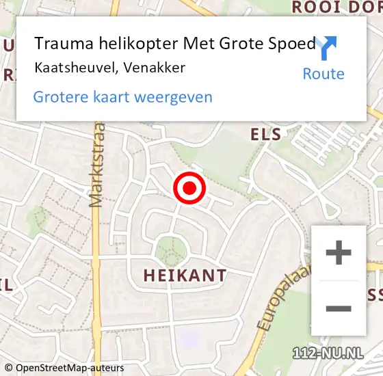 Locatie op kaart van de 112 melding: Trauma helikopter Met Grote Spoed Naar Kaatsheuvel, Venakker op 14 juli 2023 12:34