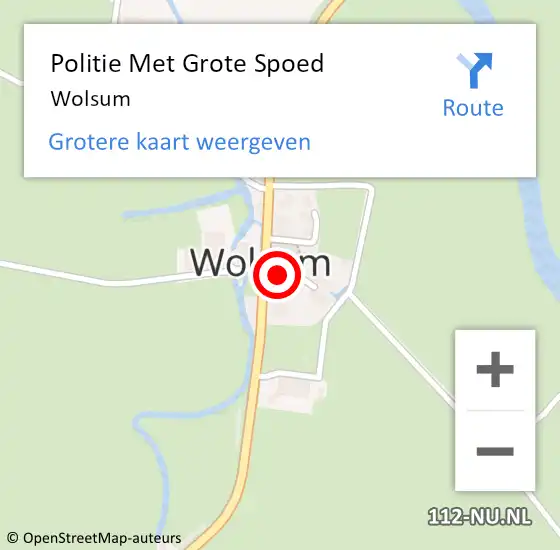 Locatie op kaart van de 112 melding: Politie Met Grote Spoed Naar Wolsum op 14 juli 2023 14:05