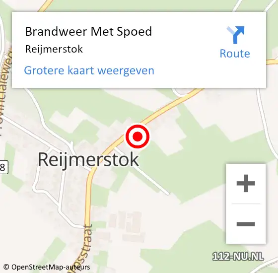 Locatie op kaart van de 112 melding: Brandweer Met Spoed Naar Reijmerstok op 14 juli 2023 17:17