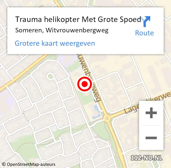 Locatie op kaart van de 112 melding: Trauma helikopter Met Grote Spoed Naar Someren, Witvrouwenbergweg op 14 juli 2023 20:32