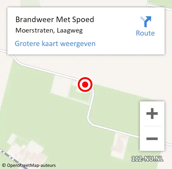 Locatie op kaart van de 112 melding: Brandweer Met Spoed Naar Moerstraten, Laagweg op 15 juli 2023 11:22