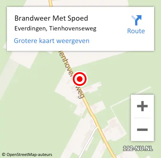 Locatie op kaart van de 112 melding: Brandweer Met Spoed Naar Everdingen, Tienhovenseweg op 15 juli 2023 12:22