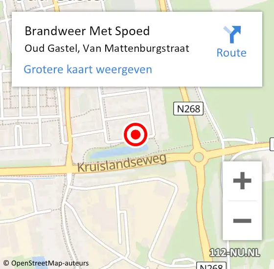 Locatie op kaart van de 112 melding: Brandweer Met Spoed Naar Oud Gastel, Van Mattenburgstraat op 13 oktober 2013 11:36