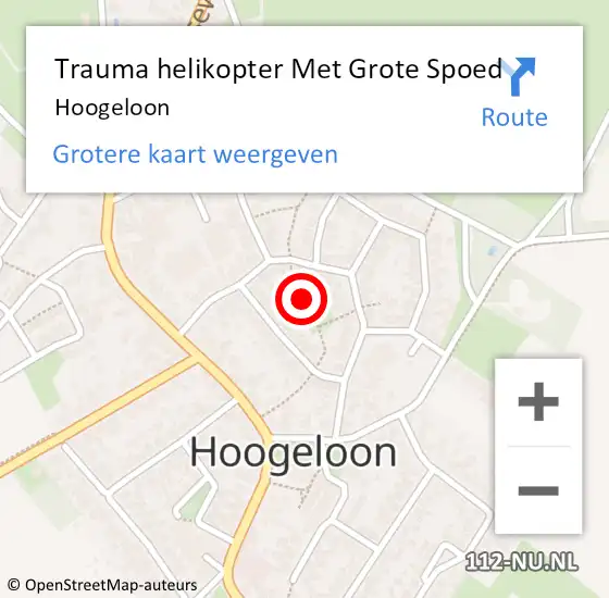 Locatie op kaart van de 112 melding: Trauma helikopter Met Grote Spoed Naar Hoogeloon op 15 juli 2023 18:19
