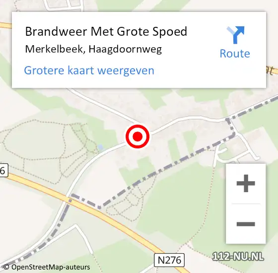 Locatie op kaart van de 112 melding: Brandweer Met Grote Spoed Naar Merkelbeek, Haagdoornweg op 16 juli 2023 03:12