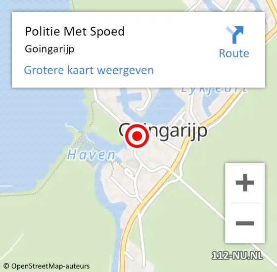 Locatie op kaart van de 112 melding: Politie Met Spoed Naar Goingarijp op 16 juli 2023 13:29