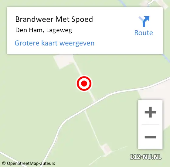 Locatie op kaart van de 112 melding: Brandweer Met Spoed Naar Den Ham, Lageweg op 16 juli 2023 14:15