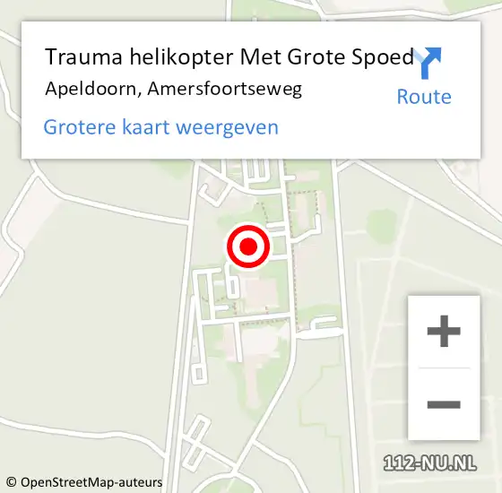 Locatie op kaart van de 112 melding: Trauma helikopter Met Grote Spoed Naar Apeldoorn, Amersfoortseweg op 16 juli 2023 16:22