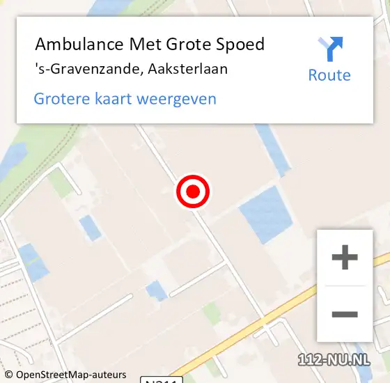 Locatie op kaart van de 112 melding: Ambulance Met Grote Spoed Naar 's-Gravenzande, Aaksterlaan op 16 juli 2023 16:27