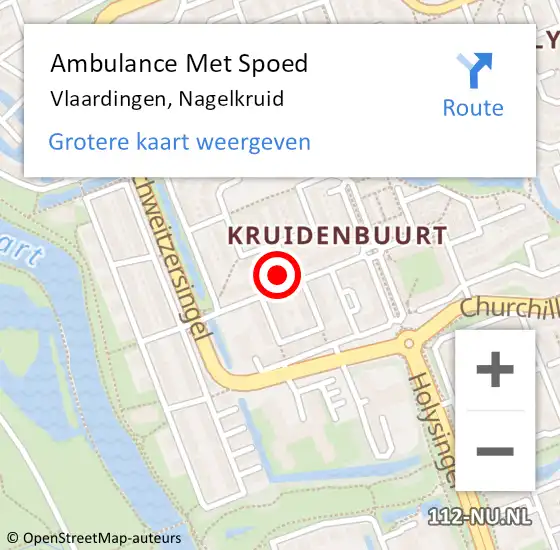 Locatie op kaart van de 112 melding: Ambulance Met Spoed Naar Vlaardingen, Nagelkruid op 16 juli 2023 16:45